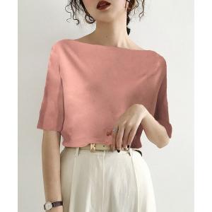 ニット 5分袖サマーニットトップス