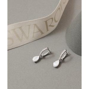 イヤリング 【公式】【スワロフスキー】 Attract  Pear Mini フープピアス、ロジウム・コーティング