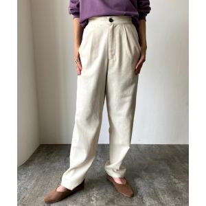 パンツ コットンリネンテーパードパンツ