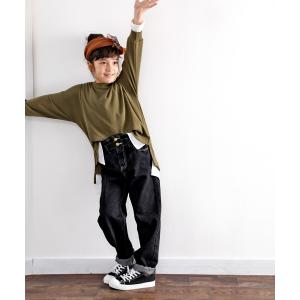 パンツ デニム ジーンズ お外でもおうちでも♪キッズ ギャザーウエスト無地テーパードパンツ(フルレングス)