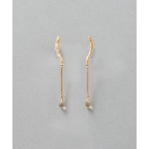 イヤリング シャンパンクォーツ ドロップ イヤリング レディース