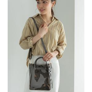 ハンドバッグ クリアコンビクロコスクエアハンドバッグ