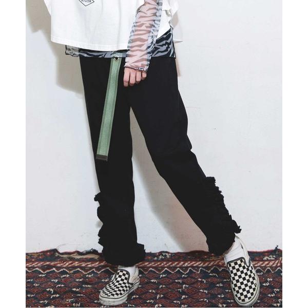 ジーンズ デニム デニムパンツ R3753 フリルデザインペグ レディース