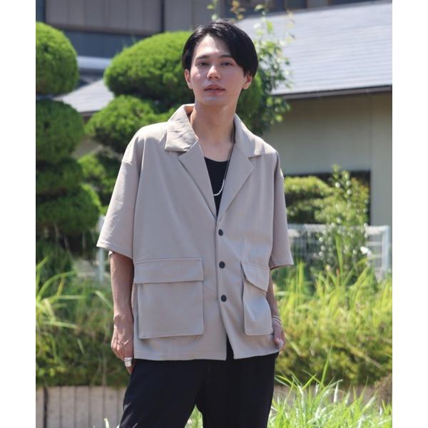 ジャケット テーラードジャケット 薄手　梨地シングルポケットジャケット レディース メンズ