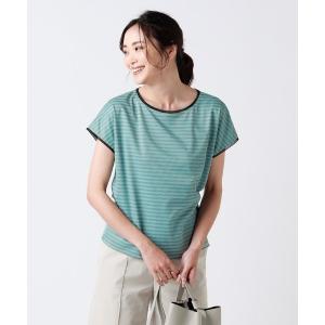 tシャツ Tシャツ シアボーダーシフォンカットソー