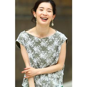 シャツ ブラウス 繊細レースのエレガントブラウストップス