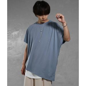 tシャツ Tシャツ メンズ 「MinoriTY」アシンメトリードルマンスリーブ半袖Tシャツ ビッグシルエット メンズ 春服 夏服 無地 ルーズシルエッ｜zozo