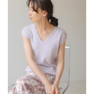 ニット フレンチスリーブシンプルニット