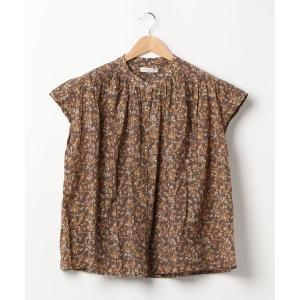 シャツ ブラウス 柄アソート半袖ギャザーブラウス