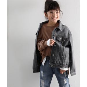 ジャケット Gジャン キッズ ビッグシルエット無地ボタン留めデニムジャケット Gジャン