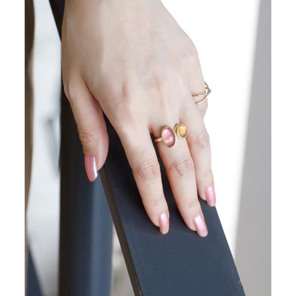 指輪 リング カラーストーンのフォークリング レディース