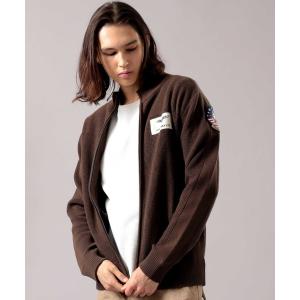 ニット コットン×ナイロン ジップアップ ニット/COTTON×NYLON ZIP UP KNIT