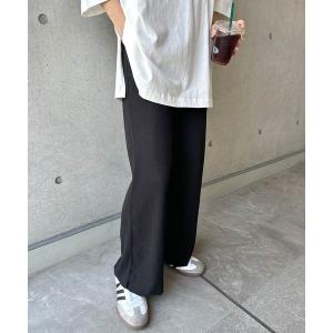 パンツ セルフカットリブワイドパンツ