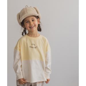 tシャツ Tシャツ 【プレミアムコットン100%】ユニセックス バイカラー 切り替え プリント ポケット付き 長袖 Tシャツ