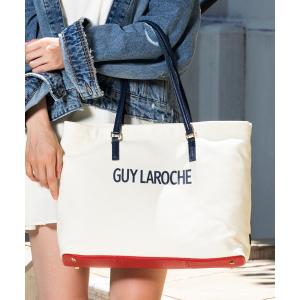 トートバッグ Guy Laroche/ギ・ラロッシュ　キャンバス・イタリアンレザーA4トートバッグ レディース