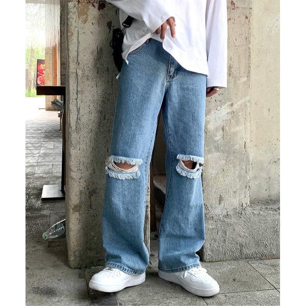 ジーンズ 「neos -addictive design-」スリムシルエット 2タイプ ダメージ フ...