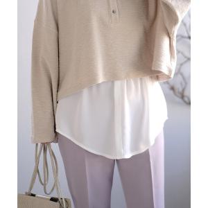 シャツ ブラウス シアーシフォンレイヤードインナー