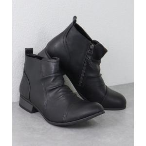 ブーツ Dedes / サイドジップショートドレープブーツ（5156）