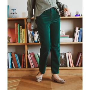 レディース パンツ コーデュロイテーパードパンツ