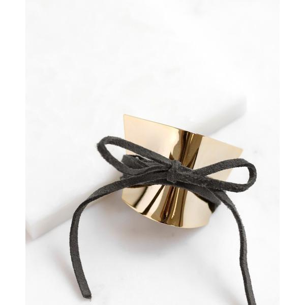 ヘアゴム メタル×スエード2WAYポニーフック「A」