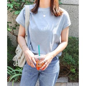tシャツ Tシャツ ピグメント加工フレンチスリーブTシャツ トップス