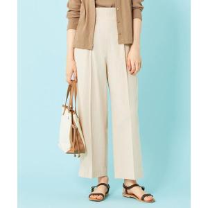 パンツ 【洗える】麻調コットンストレッチ パンツ