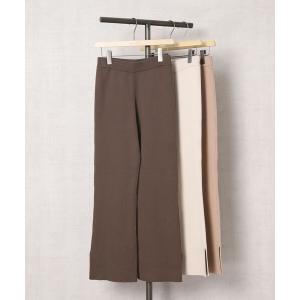 スラックス パンツ 「WEB限定」リブフレアサマーニットパンツ(カラーパンツ) レディース
