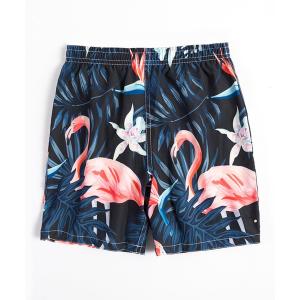 uvカット 水着 キッズスクール水着 派手柄カラフルポッケ付きサーフパンツ レディース