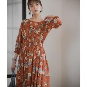 ワンピース フラワーシャーリングワンピース914192