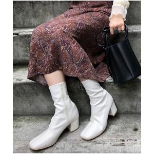 ブーツ 「PUBLUX/パブリュクス」センターシームスクエアトゥブーツ レディース