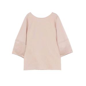 シャツ ブラウス カラーステッチボリュームスリーブトップス