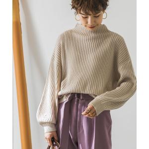 ニット ボトルネックリブニット