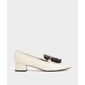 ローファー ツートーンメタリック アクセントフリンジローファー / Two-Tone Metallic Accent Fringe Loafers