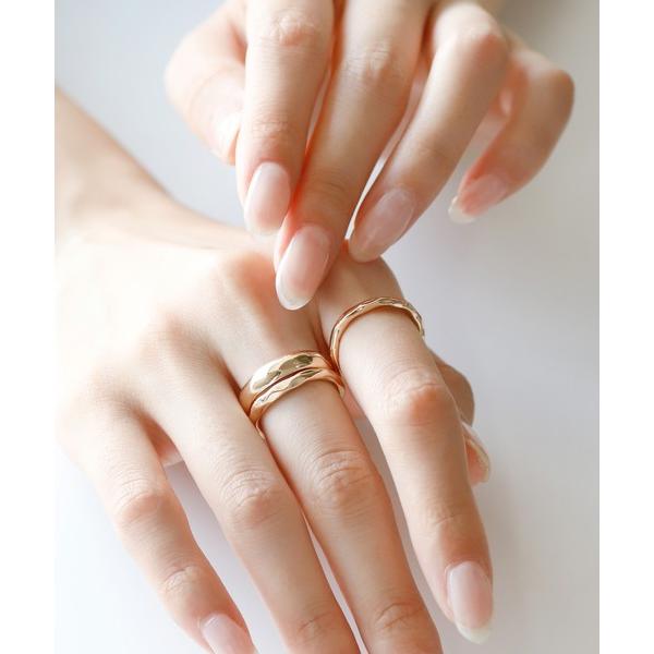 指輪 リング クラフト調メタルリング「3本セット」 レディース