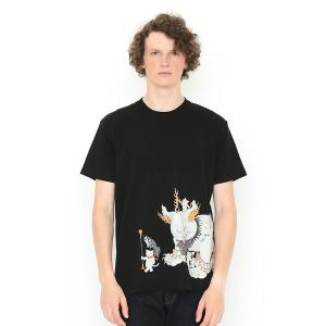 tシャツ Tシャツ コラボレーションＴシャツ/鬼子母猫百号(石黒亜矢子)(ブラック)