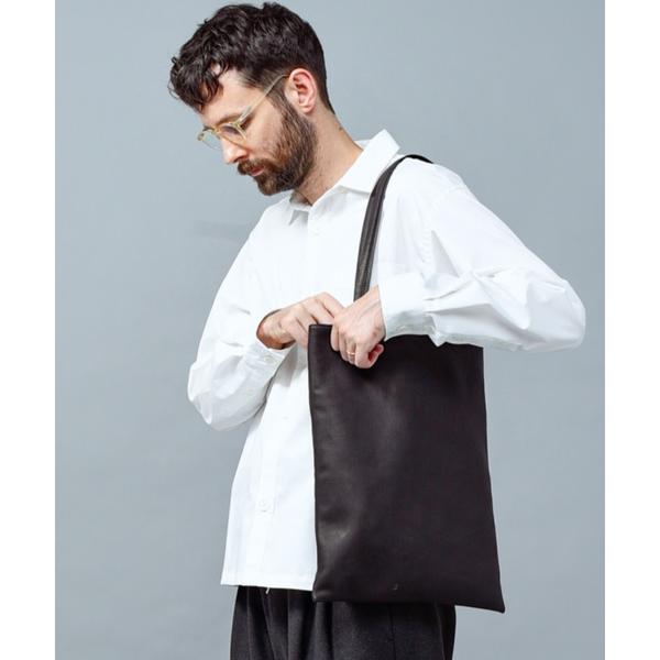 トートバッグ 「撥水レザー」ウォータープルーフ ウォッシャブル レザー/フラット スクエア トートバ...