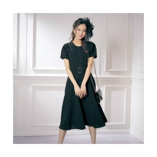 ドレス ボリュームスリーブ星柄パッチワークフレアワンピースドレス