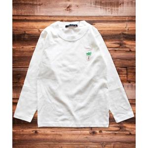 tシャツ Tシャツ ヤシの木 刺繍 長袖カットソー ロンT キッズ