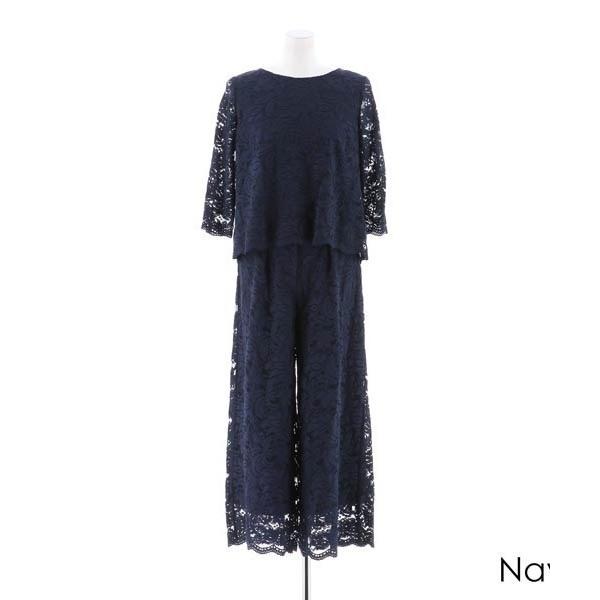 パンツドレス スカラップオールレースセットアップパンツドレス