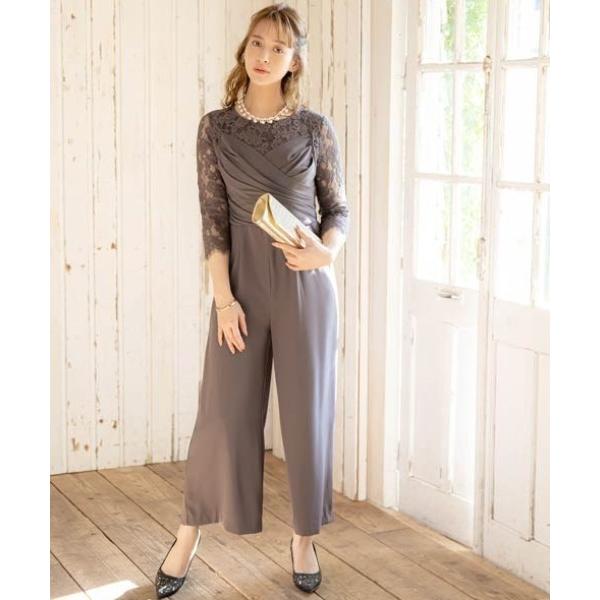 パンツドレス レイヤードライクカシュクールオールインワンパンツドレス