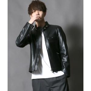 ジャケット ライダースジャケット メンズ Real leather Cowhide Single riders/牛革製シングルライダース