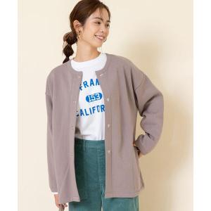 カーディガン 「WEB限定カラー」USAコットン裏起毛スウェットミディアム丈カーディガン# レディース