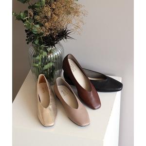 パンプス スクエアトゥソフトフラットJELLY BEANS