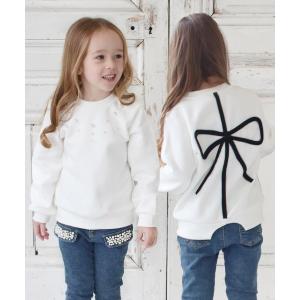 mezzo piano メゾピアノ 遊園地刺しゅう裾スカラップトレーナー 長袖