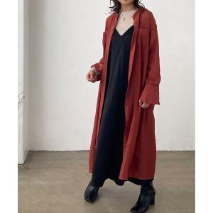 ワンピース シャツワンピース バンドカラーシアーシャツワンピース