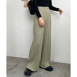 パンツ ランダムプリーツロングパンツ