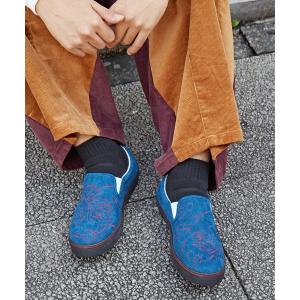 スリッポン モンステラ刺繍コーデュロイMEN'Sスリッポン