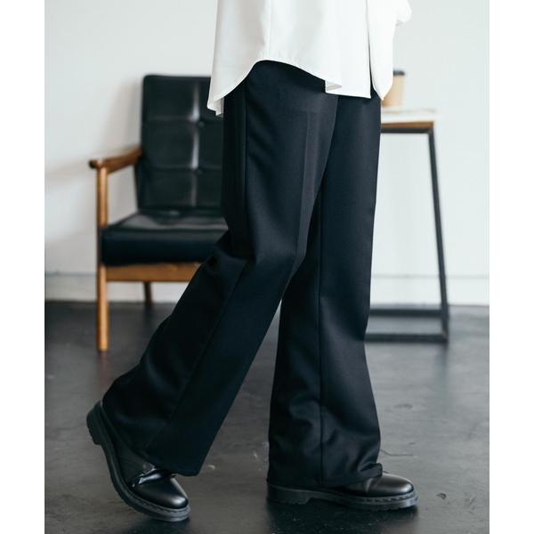 スラックス TRストレッチ センタープレス ブーツカットフレアスラックスパンツ 美シルエット メンズ...