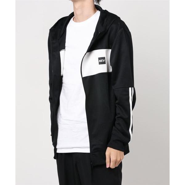 パーカー ライン入り 切替デザイン ジップアップ パーカー メンズ