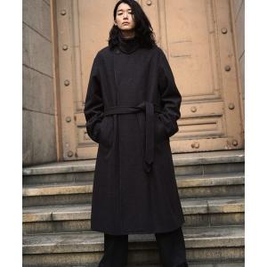 LIDNM 黒 ウール チェスターコート　メンズ　Sサイズ　ロングコート メンズスーツKOKUBO チェスターコート メンズ ロングコート